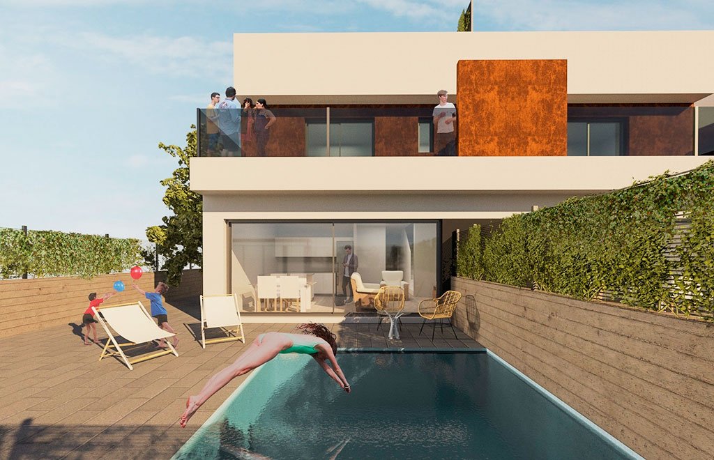 Villa moderne avec piscine privée à 500 mètres de la plage à Torre de la Horadada
